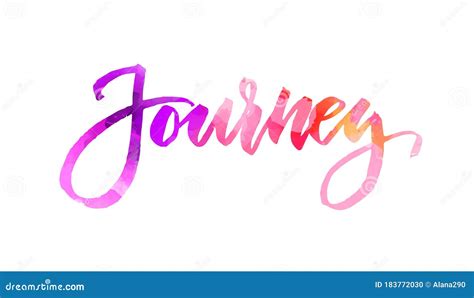 Journey Handwritten Modern Calligraphy With Compass Cartoon Vector