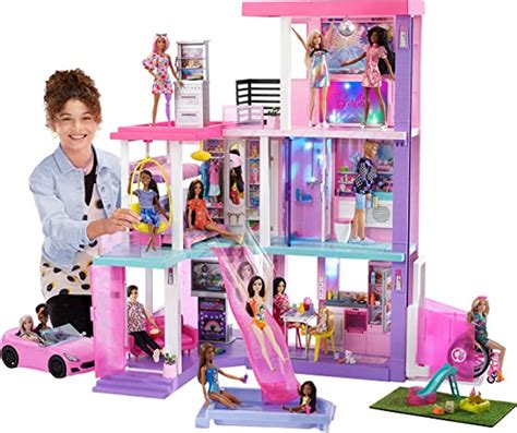 Barbie Dreamhouse Doll House Playset With 75 Toy Furniture And Accessories 10 Play Areas