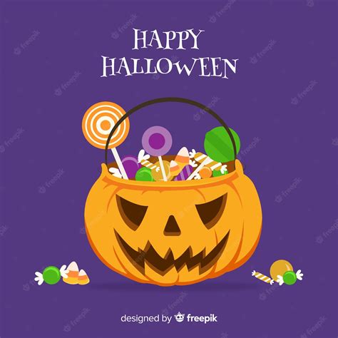 Free Vector | Halloween candy bag background design