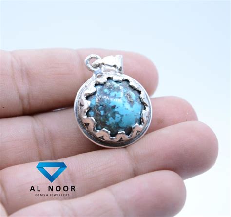 Handmade Silver Pendant Natural Labradorite Turquoise Al Noor Gems