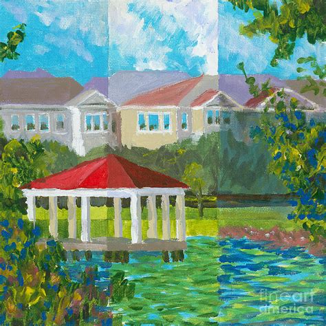 Pier Gazebo Baldwin Park Painting By Gregory Stock Fine Art America