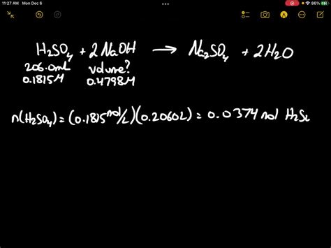 Solved What Volume Of M H So Is Required To Neutralize Ml