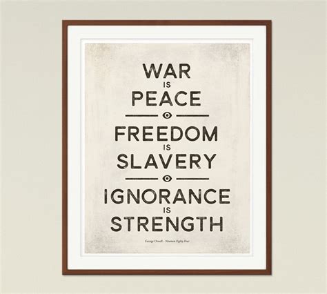 George Orwell 1984 Medium Dystopian Sci Fi Quote Poster, Literature Art ...