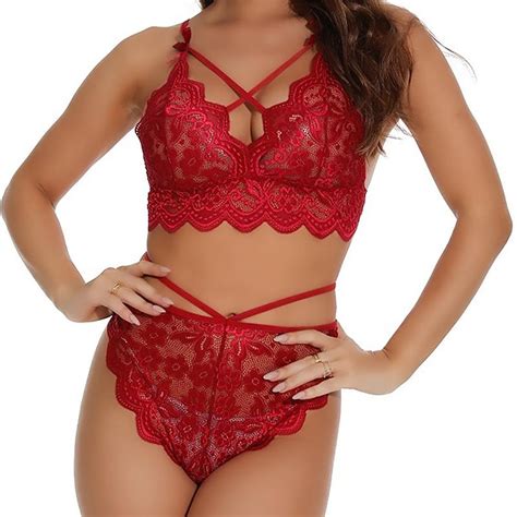 Cheap Transparent Lingerie Set Women Lace Bowknot Push Up Bra And Panty