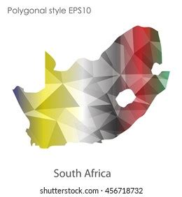 South Africa Map Geometric Polygonal Styleabstract Stock Vector