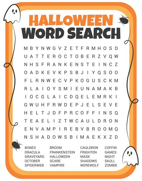 Halloween Word Search Printable Pdf