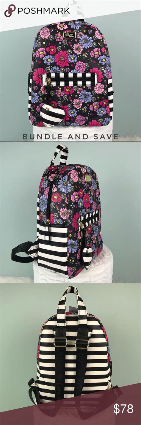 Betsey Johnson Floral Stripes Backpack Betsey Johnson Striped