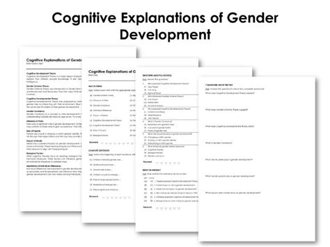 Cognitive Explanations Of Gender Development Teaching Resources