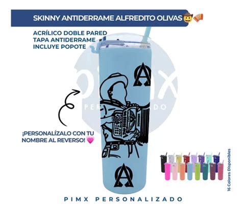 Vaso Alfredo Olivas Skinny Antiderrame Ml Personalizado