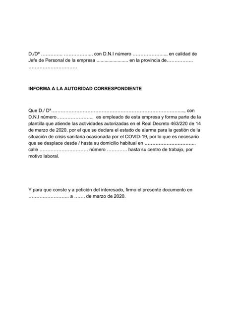 Justificante de desplazamiento por trabajo COVID 19 Cómo se tramita