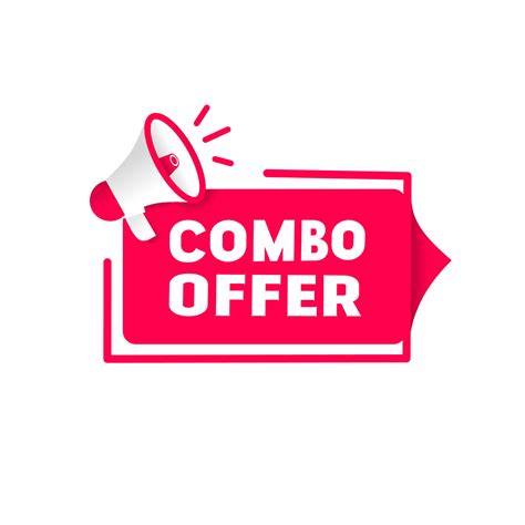 Combo Offer Banner Megaphone Icon Flat Vector Isolated On White