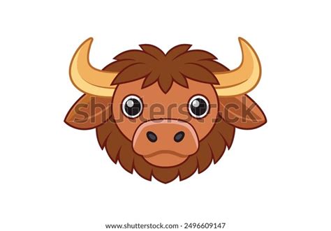 Buffalo Head Icon Vector Cartoon Clipart Stock Vector Royalty Free