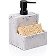 Zccz Soap Dispenser With Sponge Holder Marble Look Liquid Hand And