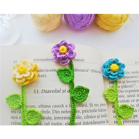 Flower Bookmark Crochet Pattern Crochet Bookmark Pattern Page Holder Crochet Pattern Sleeve