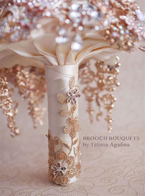 Cascading Bouquet Rose Gold Brooch Bouquet Wedding Bouquet Etsy