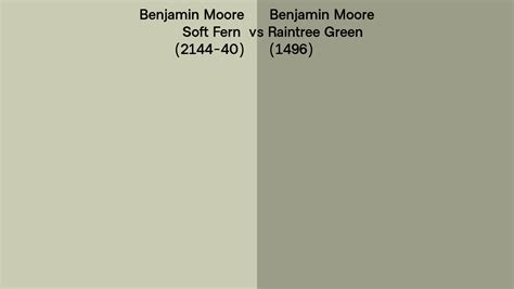 Benjamin Moore Soft Fern Vs Raintree Green Side By Side Comparison