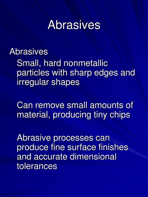 PPT Abrasive Machining Processes Units And Types Of Abrasives