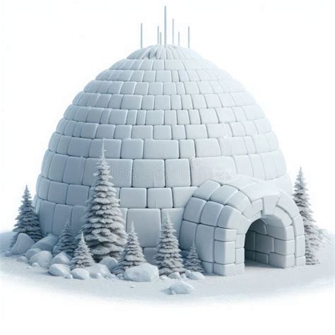 Snow Igloo Among Winter Trees Stock Image Image Of Dome Arctic