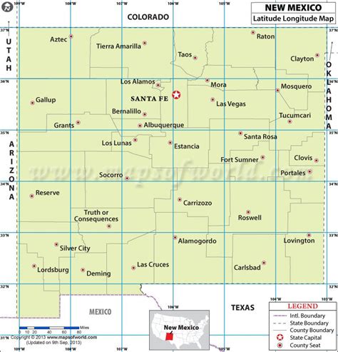 Mexico Map With Latitude And Longitude