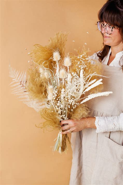 Fall Dried Flower Bouquet Winter White Dried Flower Bouquet