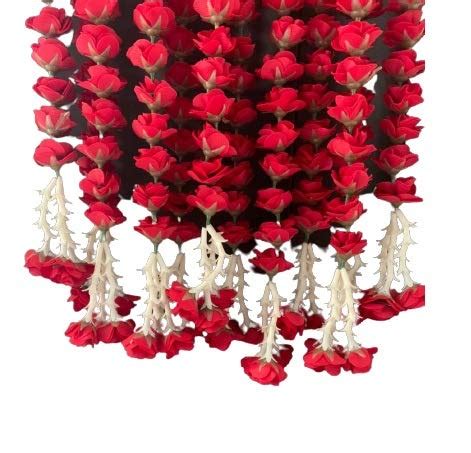 Buy Dhd Artificial Red Ross Gulab Flowers In Each String Ladi