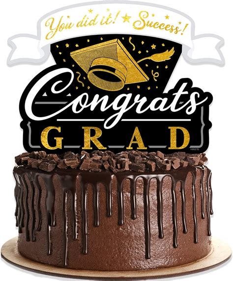 Amazon Treasures Gifted Gold Graduation Cake Topper Graduation