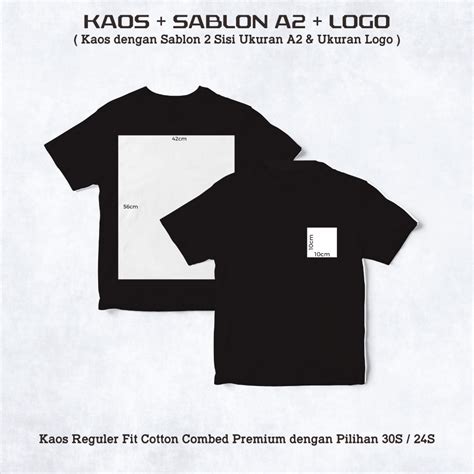 Jual Kaos Custom Sablon Sisi Ukuran A Logo Shopee Indonesia