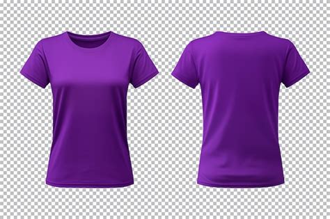 Conjunto Realista De Camisas Roxas Femininas Mockup Vista Frontal E