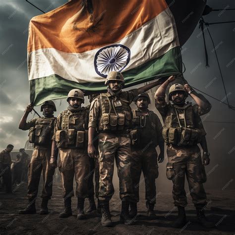 Premium Photo | A indian army hosting indian flag