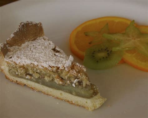 Almond tart recipe to be served with a selection of fresh fruit