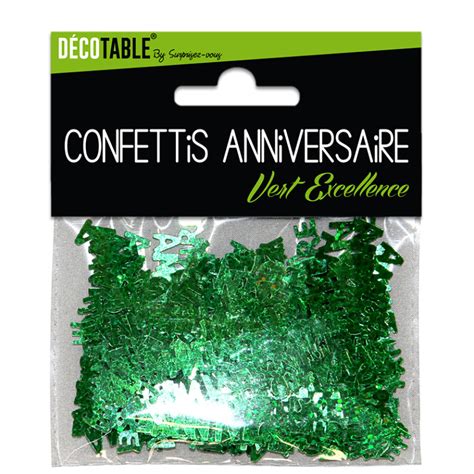 Confettis De Table Joyeux Anniversaire Vert Excellence