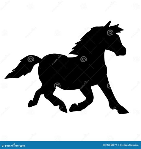 Vector Hand Drawn Pony Horse Silhouette Stock Vector Illustration Of