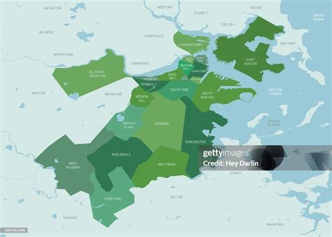 Boston Neighborhoods Map High Res Vector Graphic Getty Images