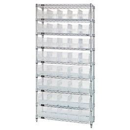 Quantum Storage Systems Clear Store-More Bins w / Chrome Shelf - WIR S ...