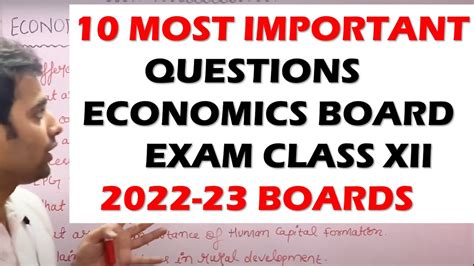 Boards Most Important Questions Of Economics Class