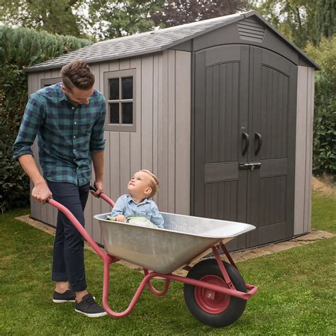 Lifetime 7x95 Heavy Duty Plastic Shed Rough Cut Grey