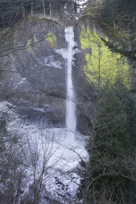 Latourell Falls Oregon Side Of Columbia River Gorge Stock Image