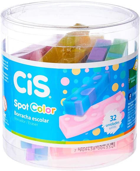 Cis Spot Color Borracha Escolar Unidades Cores Sortidas