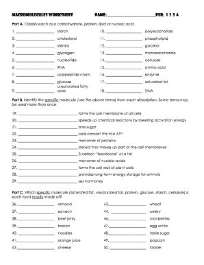 Free biology macromolecules worksheet, Download Free biology ... 