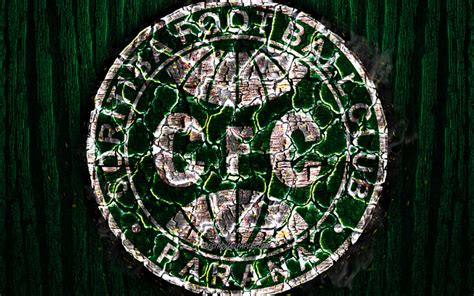 Download wallpapers Coritiba FC, scorched logo, Serie B, green wooden ...