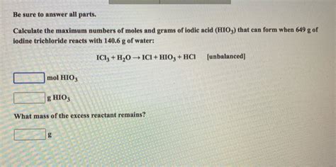 Solved Be Sure To Answer All Parts When Powdered Zinc Is