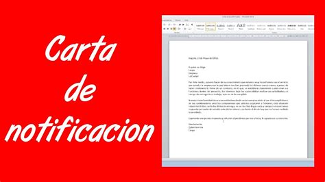 Aprende a crear una carta de notificación en simples pasos