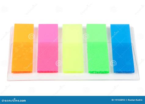 Five Colorful Bookmarks Stock Image Image Of Index Blue 19103893