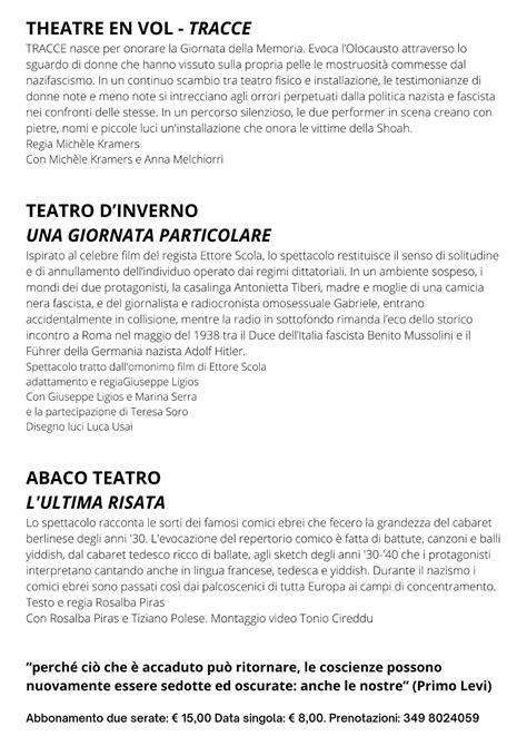 Viaggi Nella Memoria Theatre En Vol