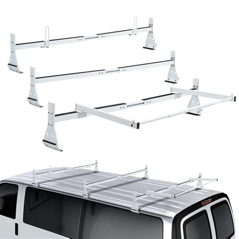 Buy Universal Van Ladder Roof Racks With Rear Roller 3 Bars Adjustable