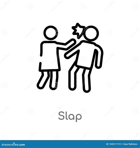 Outline Slap Vector Icon Isolated Black Simple Line Element