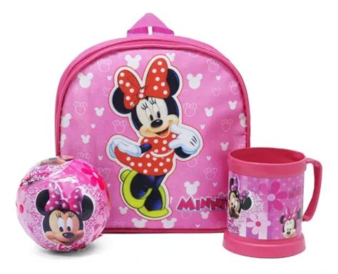 Kit Lancheira Personalizada Caneca E Bola Brinde Minnie