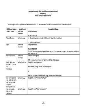 Fillable Online Nucc Health Insurance Claim Form Reference