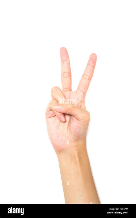 Woman Hand Victory Sign Hi Res Stock Photography And Images Alamy