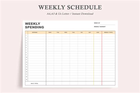 Weekly Spending,Spending Tracker Graphic by watercolortheme · Creative ...